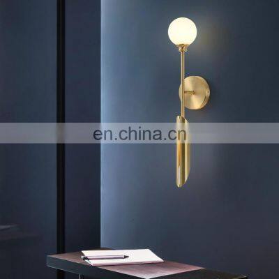 Nordic Bedside Lamp Minimalist Wall Lamp Golden Metal Background LED Decorative Wall Lamp