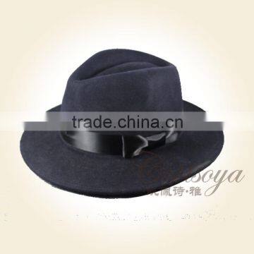 fashion winter hat black wool hat handmade cowboy hat