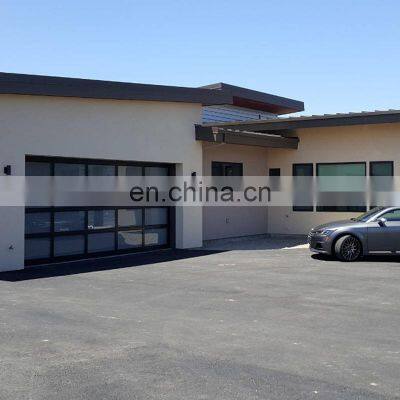 China manufacturer modern black aluminum alloy frosted glass sectional panel garage door