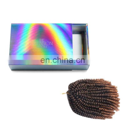 Custom Labels Fold Holographic Bundles Packaging Box Weave Hair Extension Bundle Luxury Gift Box With Handle