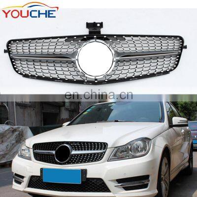 Diamond radiator style front bumper mesh grille for Mercedes Benz C class W204 2007-2014 C200 C300 C350