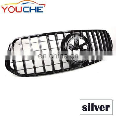 GT R style front grille for Mercedes GLE W167 SUV  2020+ silver & black GLE300 GLE350 GLE450