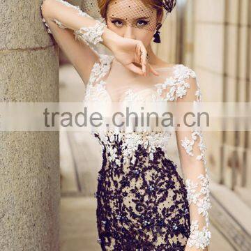 C23272B Wholesale Women Long Evening Dress Lady Fashion Lace Dress Fishtail Prom Dress photo-3