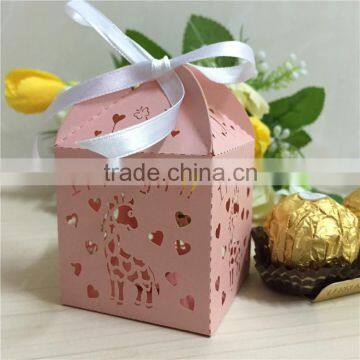 Cheapest Perfect Design Cute Animal Candy Gift Box Laser Cut in Pink Green