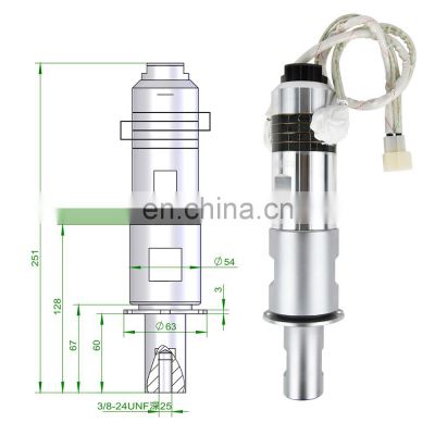 Endurable Ceramic 20khz 2000w Ultrasonic Piezoelectric Welding Transducer With Titanium Booster for Zipper Plastic Bag Machine