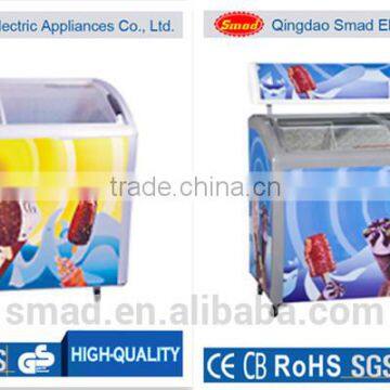 100liters horizontal chest freezer with glass top