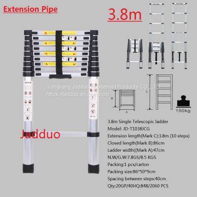 Single Telescopic Ladder Add Length Extension Pipe