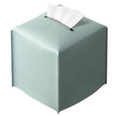 Pu Leather Tissue Box Holder Square Tissue Box Cover Modern Stylish Tissue Box Organizer for Bathroom photo-3