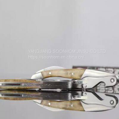 Maple Handle Inlay Wine Opener Double Hinge Levers Waiter′s Friend Corkscrew photo-2