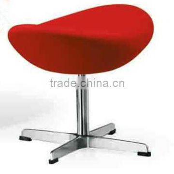 replica fiberglass fabric /genuine leather Egg Chair ottoman with aluminum base designed by Arne Jacobsen