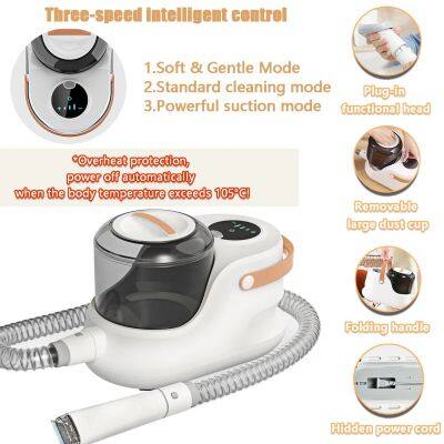 Vacuum For Pet Hair Manufacturers, Cat Dog Vacuum Brush for Shedding Grooming, Dog Hair Vacuum Groomer Suction 99% Pet Hair, Dog Grooming Kit With 6 Pet Hair Remover Tools for Shedding Dogs Cats Pet Hair at Home,Gray photo-2