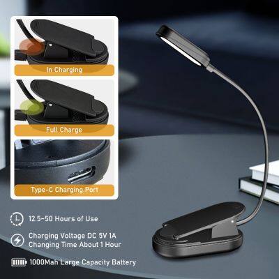 Factory Direct Sales Fast Delivery Rechargeable Book Reading Light Own Patent Led Book Light Clip Portable Reading Light photo-4