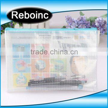 small clear pvc pencil bag fo packing stantionery with zipper