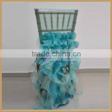 C009R1 cheap organza ruffled chair cover wedding