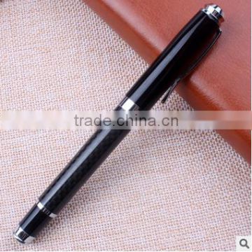 2016 New black carbon fiber metal pen gel pen advertising gift pen wholesale