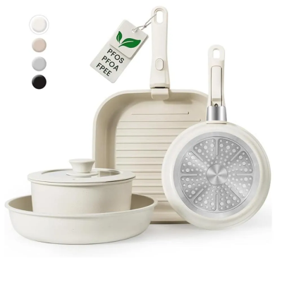 Customized Color Aluminum Nonstick Cookware Set photo-4