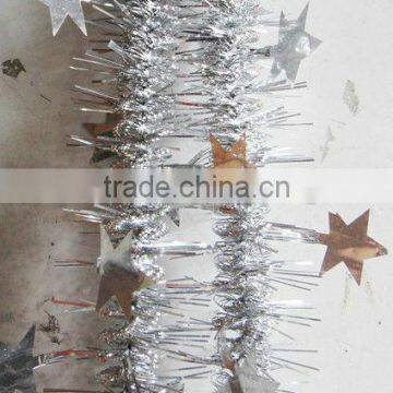 Christmas White Wired Tinsel Garland