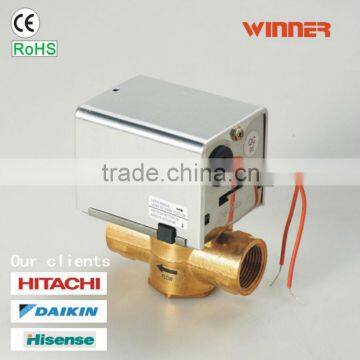 230V spring-return brass control ball valve