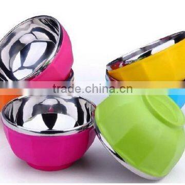 CCTB-201 Korean Anti shock Anti Hot color bowl,double wall stainless steel bowl,