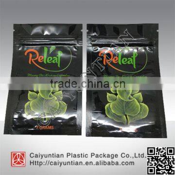 black and gliterring plastic bags / foil bags with zipper