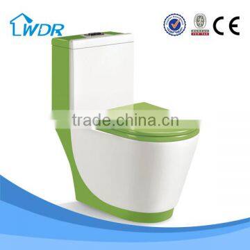 Fashion design green color bathroom one piece toilet wc