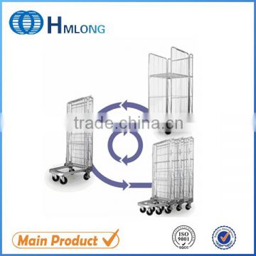 Insulated metal steel wire mesh cargo storage roll container