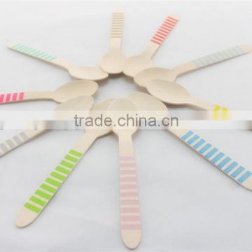 2014 New Disposable Mini Flat Birch Wood Spoons for Salad Ice Cream Yogurt