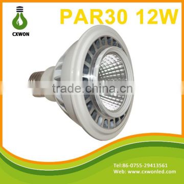 Factory direct sale led par light E27/E26/B22 par30 led 12w 45 degree cob led par30 spot light