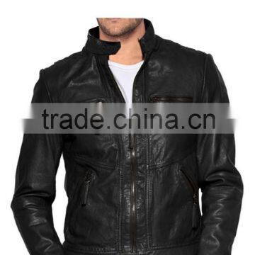 CLASSIC AND SUAVE LEATHER BIKER JACKET FOR MEN