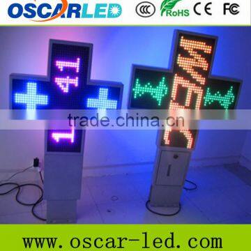 Aluminium cabinet LED Pharmacy cross/Wireless 3D singlecolor fullcolor led pharmacy cross