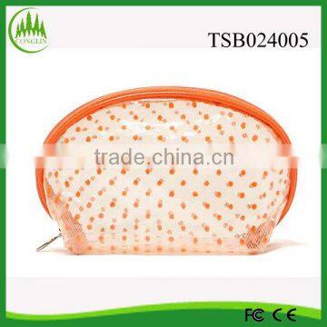 2016 wholsale polka dots waterproof PVC small cosmetic bag