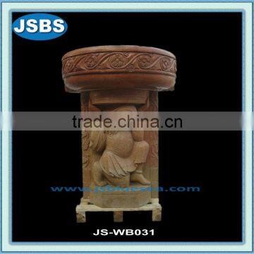 Hand Carved Stone Pedestal Sink