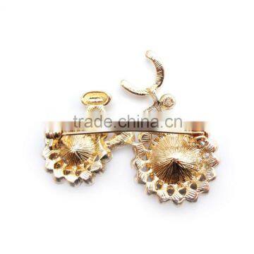 Bicycle Design Decorated Big Glass Stones Hair Pin For Girls photo-2