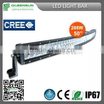 50 inch 288W 4x4 Led Car Light, Curved Led Light bar Off road,auto led light arch bent DRCLB288-C with LED Chip Build-in