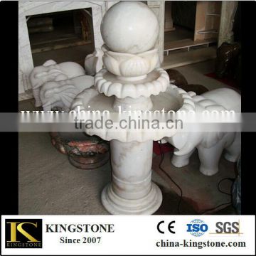 tiered white marble stone floating water ball