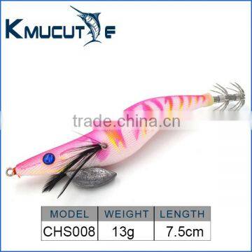 Chentilly CHS008 7.5cm 13g luminous squid jig with stainless steel hook fishing bait for octopus