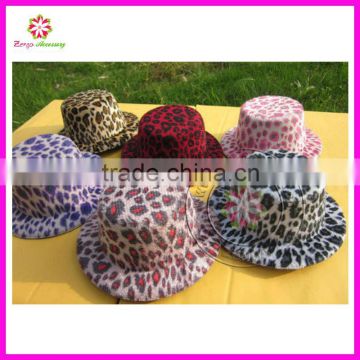 Leopard cheetah felt mini top hat