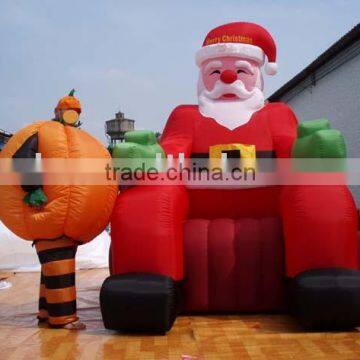 Giant inflatable Christmas Santa Claus chair