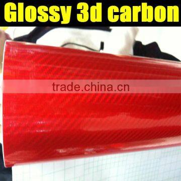 3d carbon fiber car wrap vinyl film with glossy surface 1.35*30m per roll