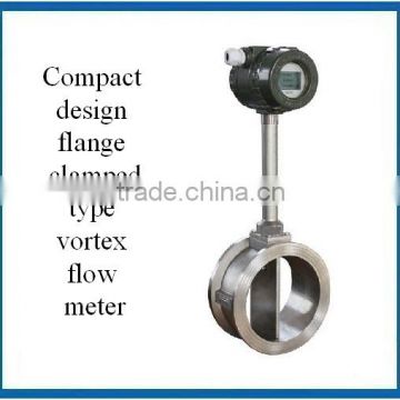 Compact design flange clamped Vortex flow meter with digital display