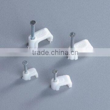 Free samples 4mm 6mm 8mm plastic clips for cables black white Plastic Nail Cable Clip