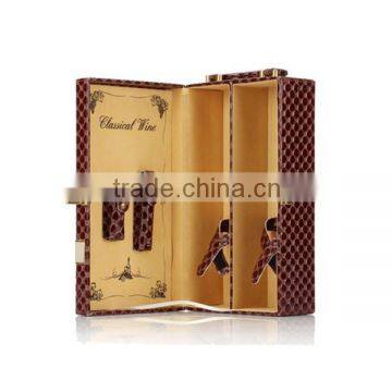 Hiqh Quality Custom Logo Printed 2 Bottle Leather Wine Box photo-3