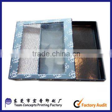 high end black chocolate box with PP window