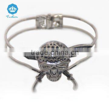 cheapest wholesale silver plated stainless stell alloy bracelet ,charm unique handmade bracelet with skeleton