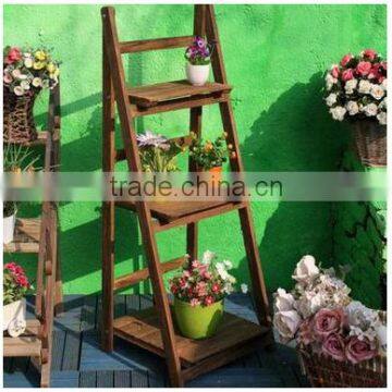 wood Shelves Display Flower Pots Indoor Plant Stand, Outdoor Garden Racks