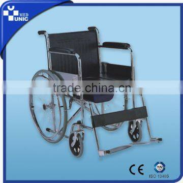 Rehabilitation home care commode seat wheel commode chair with bedpan