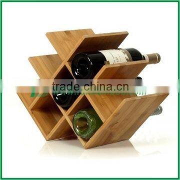 2015 newest wholesale natural bamboo wine shelf