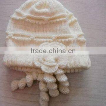fashion kids acrylic knitted flower hat