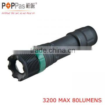 1W powerful led with 3AAA batteries Zoom flashlight