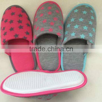 luxury printing degsin cloth material bedroom slipper